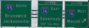 I-95 Exit 99 SB, Jct. I-16 GA