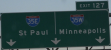 I-35E/W split north of MSP, MN