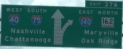 I-40 West/I-75 South, Exit 376, TN