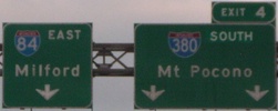 I-84/I-380 split, PA