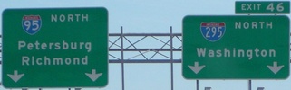 I-95/I-295 split, VA