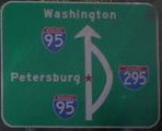 I-95/I-295 split so of Petersburg, VA
