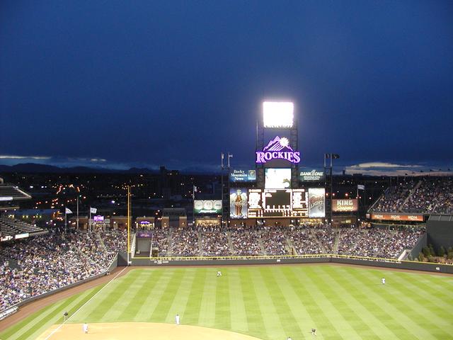 Coors Field - View of the Rockies from the upper deck Coors Field - View of the Rockies from the upper deck