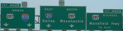 I-20/I-820 southeast of Ft Worth, TX