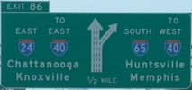I-24/I-65 split, Tennessee