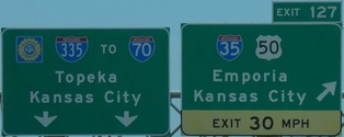 I-35/I-335 split, KS