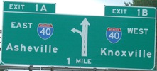 I-81 South approaching its southern terminus