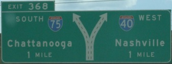 I-40/I-75 west/south split, TN