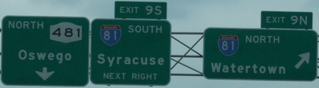 Northern terminus of I-481, near Syracuse, NY