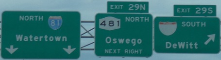 I-81 at I-481/NY 481, North Syracuse