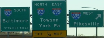 Jct I-695 with I-83 South, MD