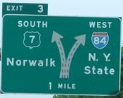 US7/I-84 split, Danbury, CT