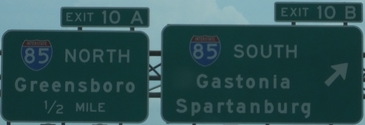 I-485 Exit 10 at I-85 SB