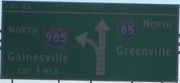 I-85/I-985 split, GA