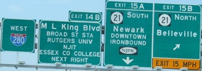 Newark, NJ Exit I-280 15B