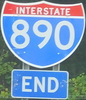 Eastern end I-890 approaching Exit 25 tolls