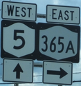 Western terminus NY 365A, Oneida