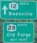 NY 12/NY 28 split NB in Boonville