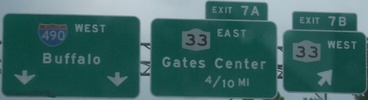 I-490 Exit 7B, west of Rochester
