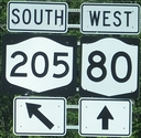 NY 80/NY 205 south/west split