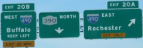 southern terminus at I-490