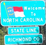 Entering NC northbound