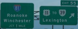 I-64 Exit 55, near Lexington, VA