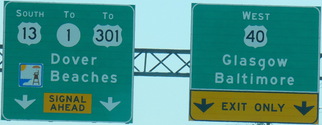 US 13/US 40 split, DE