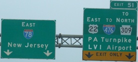 I-78 Exit 22 near Allentown, PA