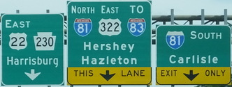 US 22/322 at I-81 Exit 70, PA