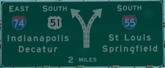 I-55/I-74 split, Bloomington, IL