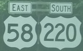 US 58/220 concurrency near Martinsville, VA