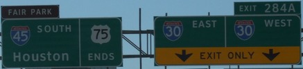 US 75/I-45 transition southbound, Dallas, TX