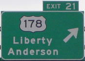 Anderson, SC, I-85 Exit 21