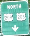 US 206 northern end, PA