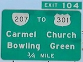 I-95 Exit 104 near Bowling Green, VA